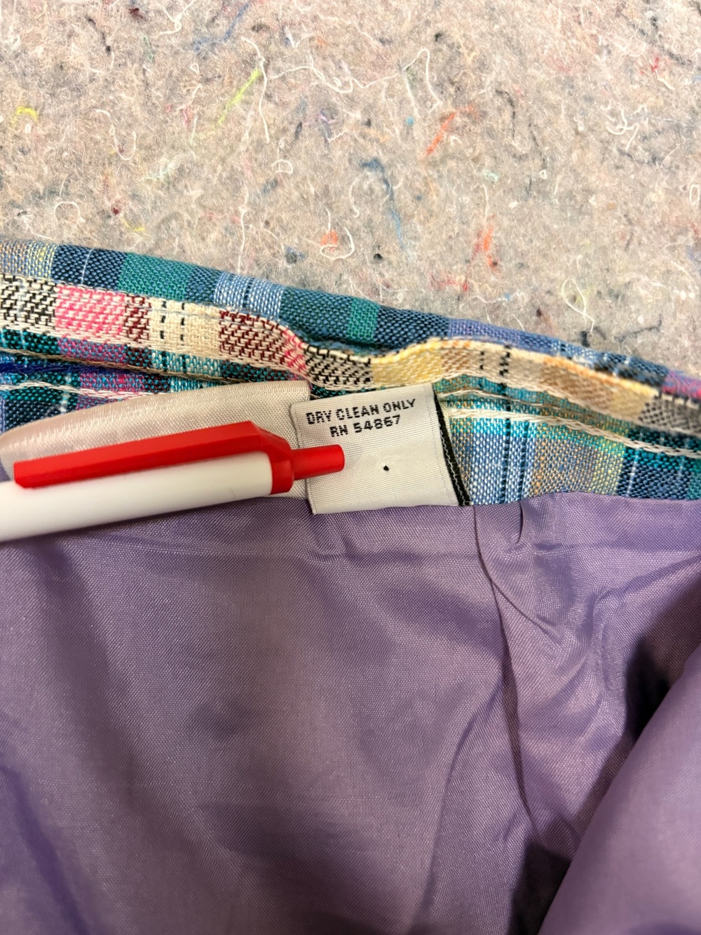 Vintage Express Skirt Womens Small Multicolor Plaid Mini Rayon Linen Lined Italy - Picture 4 of 6